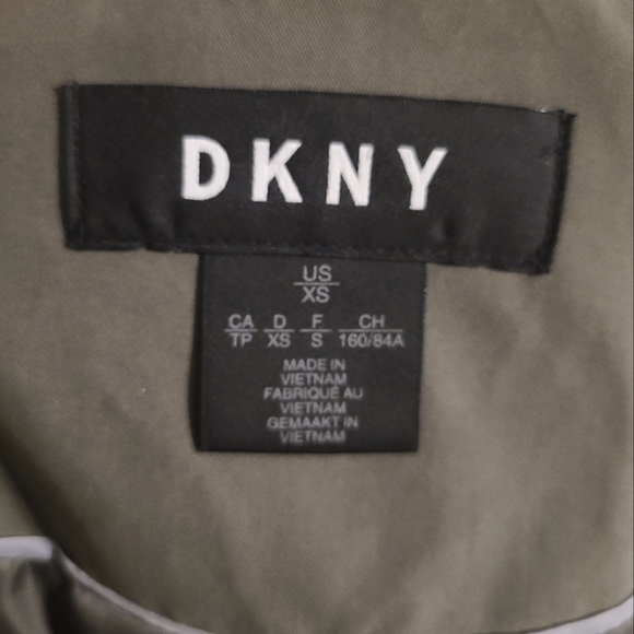 DKNY Trench Coat, Olive, Size Xsmall - Picture 7 of 13